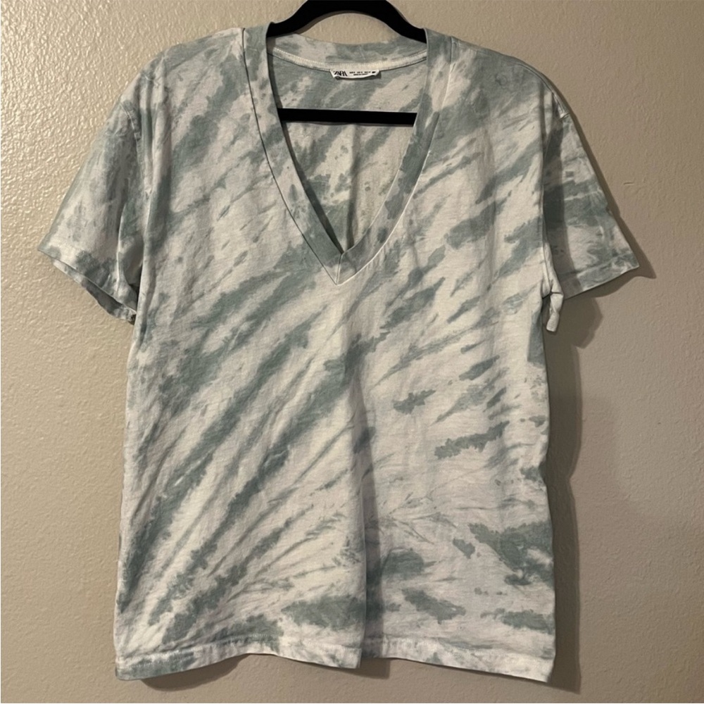 Zara Tie Dye V-Neck Top